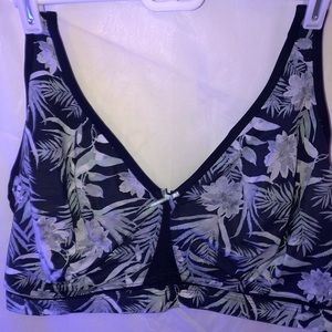 42F Cacique Cooling Bra - Unlined & No Wire Navy Tropical